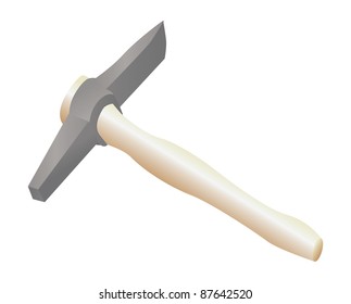 isolated illustration of construction mason hammer