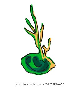 isolated illustration creature-shaped plant ear in vector. object icon for poster sticker design logo print