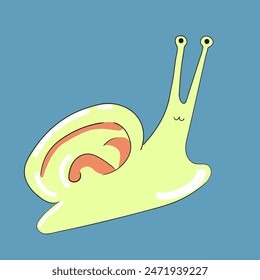 isolated illustration creature-shaped snail ear in vector. object icon for poster sticker design logo print