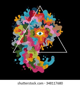 Isolated illustration with funky liquid creature.