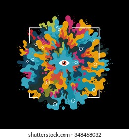 Isolated illustration with funky liquid creature.