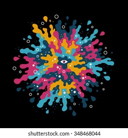 Isolated illustration with funky liquid creature.
