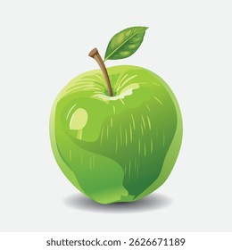 isolated illustration of a green apple EPS Vector