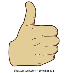 Isolated Illustration of a Hand with Thumb Up