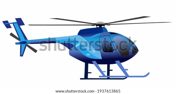 白い背景にヘリコプターの分離型イラスト 単純な色のベクター画像描画 のベクター画像素材 ロイヤリティフリー
