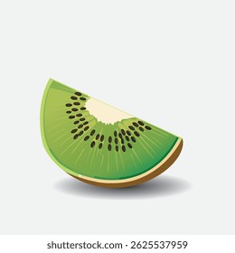 isolated illustration of Kiwi fruit slice EPS Vector