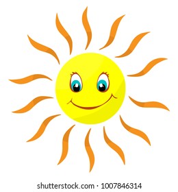 Isolated illustration of a merry sun