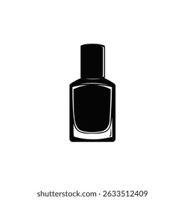 Isolated illustration of a nail polish bottle with a transparent background. A simple, elegant design great for representing manicure or beauty.
