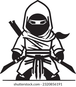 Isolated illustration of Ninja in 2D. Jutsu assasin man vector art.