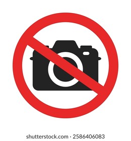 Isolated illustration no photography camera prohibited symbol