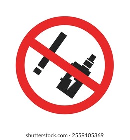 isolated Illustration No Smoking No Vaping