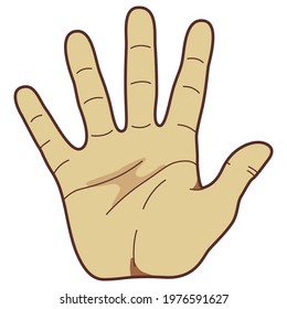 Isolated Illustration with an Open Hand Palm
