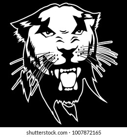 Isolated illustration of a panther's head