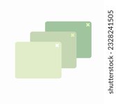 Isolated illustration of pastel colored palette multi window file, broswer, internet, multitasking icon, folder icon with x closed document button