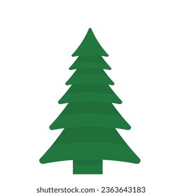 Isolated illustration of pine gree pine tree, spring spurce trees for graphic element of christmas and new year celebration