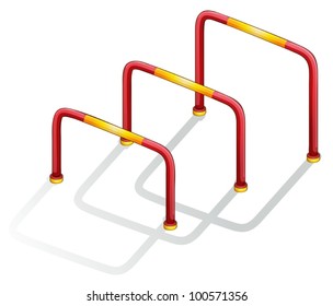 Isolated illustration of play equipment - hurdles