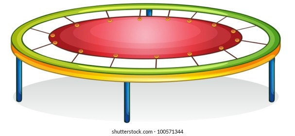 Isolated illustration of play equipment - trampoline