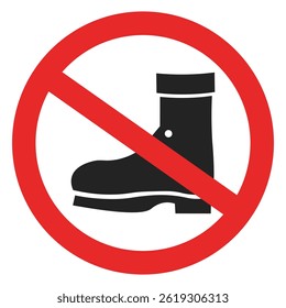 Isolated illustration please take off your outdor shoes