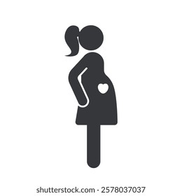 Isolated illustration of a pregnant mom pictogram with a minimalist design, ideal for health, parenting, or educational purposes