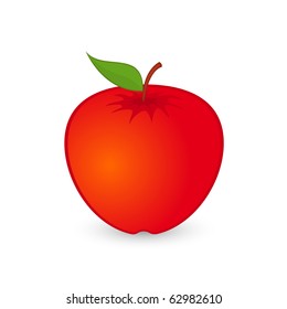 Isolated illustration of red apple