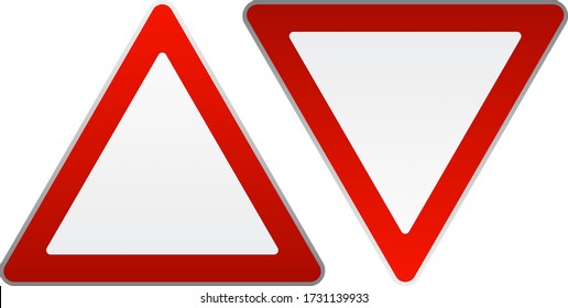 isolated illustration of red triangle road sign.