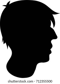 isolated illustration of right side of man head in silhouette