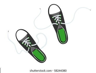 Isolated illustration of running sneakers shoes. Vector design