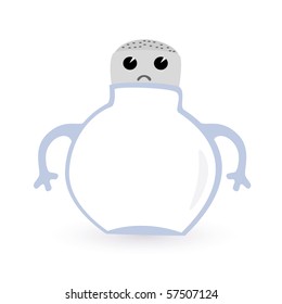 Isolated illustration of sad empty salt-cellar