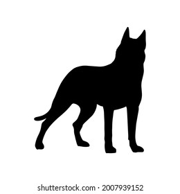 Isolated illustration of a service dog clipart on a white background. Pet  emblem, logo, veterinary medicine, security, dog training