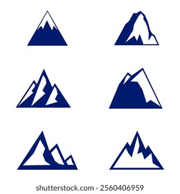 Isolated Illustration set of mountain vector icon