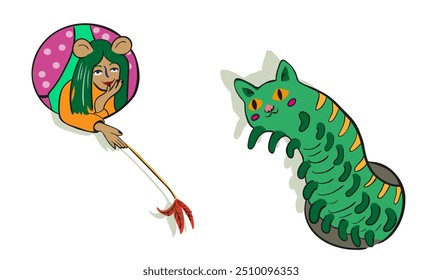 ilustração isolada definida no vetor. ícone de objeto para impressão de logotipo de design de adesivo de cartaz