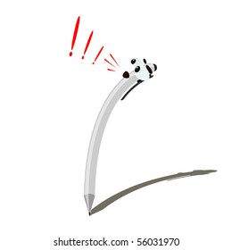 Isolated illustration of shouting pen.