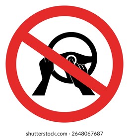 Ilustração isolada de uma silhueta de um motorista que está proibido de buzinar a buzina do seu carro indicada por um sinal sonoro.
