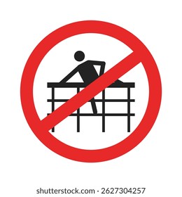 Isolated illustration silhouette prohibited from climbing the fence