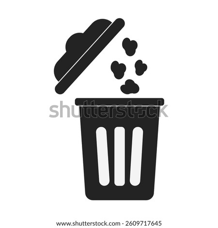 Isolated illustration silhouette trash. Garbage rubish bin waste junk