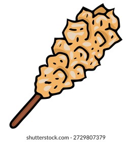 Ilustración aislada de un solo palitos de azúcar, Vector