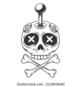 Isolated illustration of skull gamepad