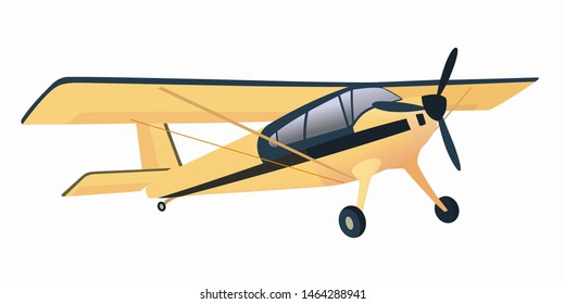 isolated illustration of a small airplane, colored vector drawing, white background