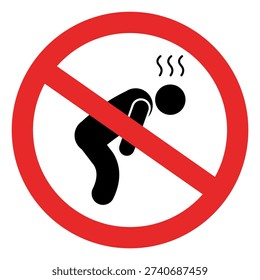 Isolated illustration of a stickman complaining with a red line as a symbol of a no complaining sign.