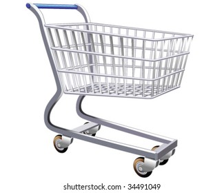 Isolated illustration of a stylized shopping cart