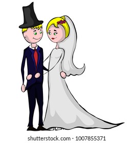 Isolated illustration of suitors