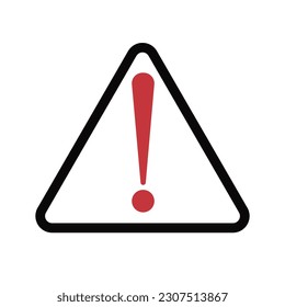 isolated illustration symbol of caution, warning, danger, attention please triangle red black exclamation mark sign design 
