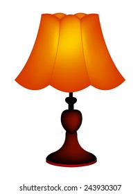 Isolated illustration of a table lamp / lampshade on white background