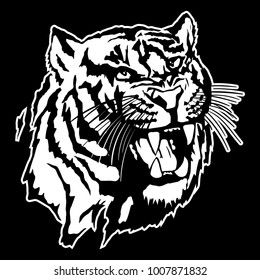 Isolated illustration of a tiger's head