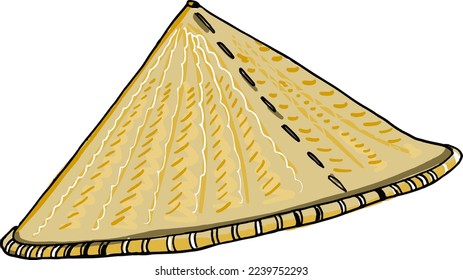 isolierter dreiseitiger asiatischer Feldhut