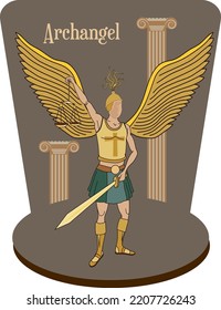 Isolated Illustration Vector Of Christian Mythology, Hierarchy Of Angels, Archangel, Lower Hierarchy.