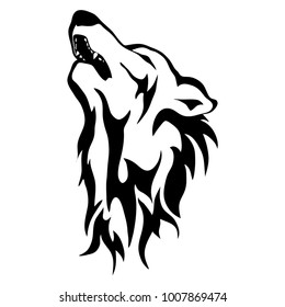 Isolated illustration of the wolf's head