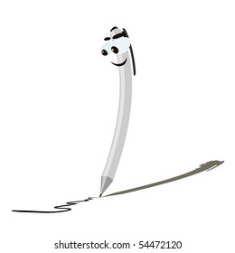 Isolated illustration of writing pen.