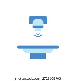 Ilustração isolada da máquina de raios X com design plano para desenho, ícone de equipamento hospitalar.