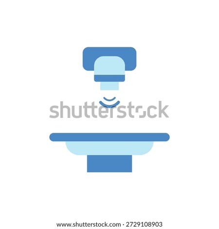 Isolated illustration of X-ray machine with flat design for drawing, hospital equipment icon.